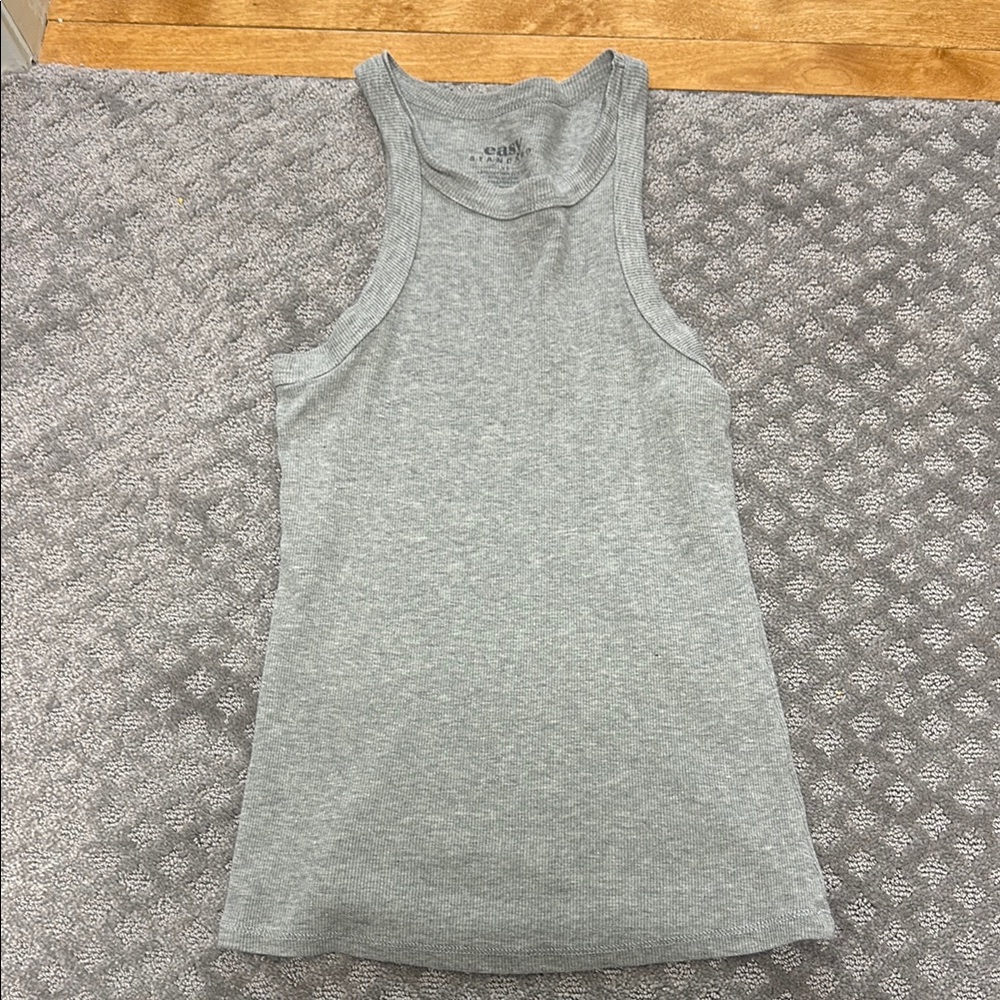 Easy standard rib knit grey tank